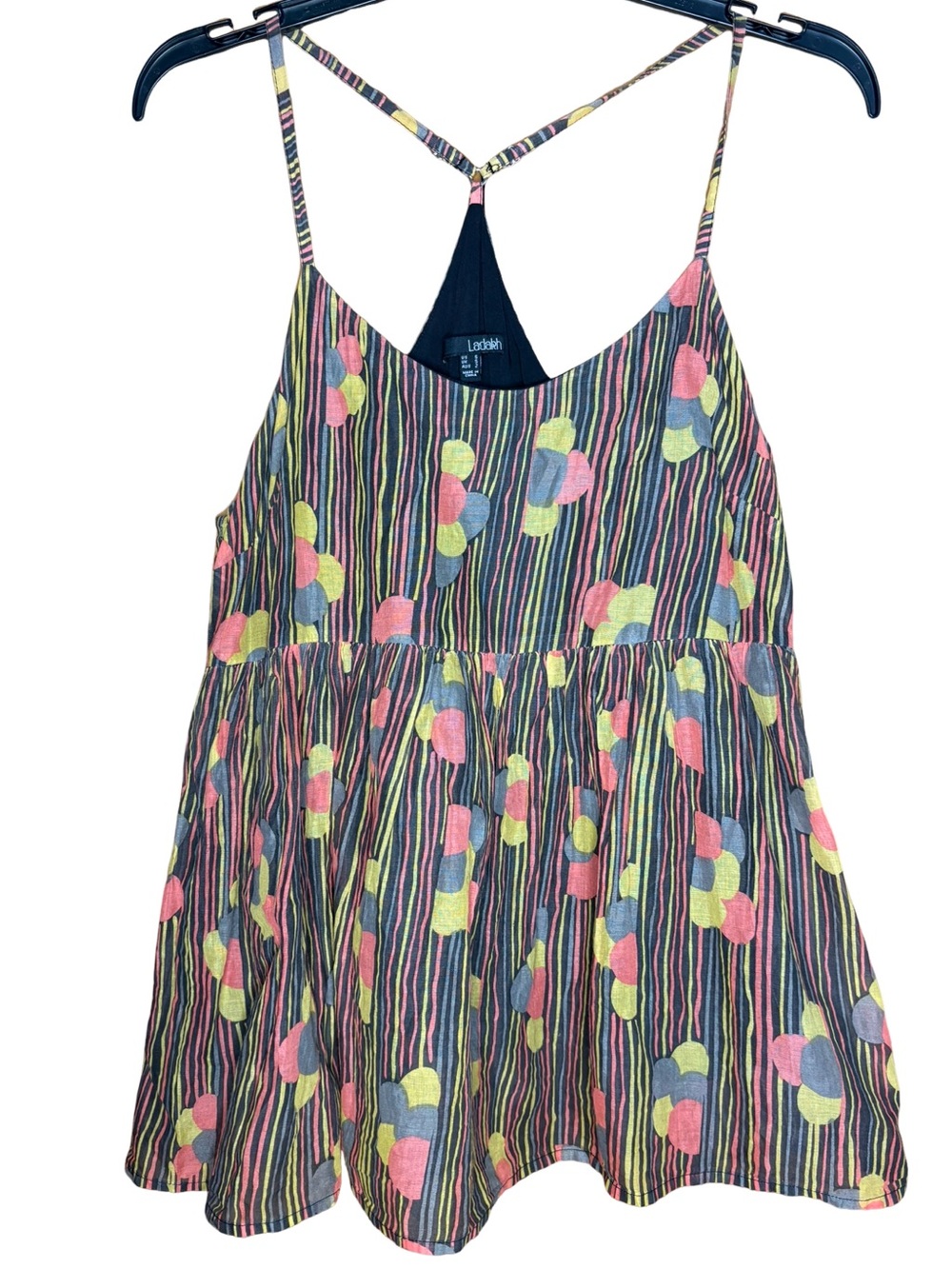 Vintage Anthropologie Small Ladakh babydoll tank top stripe abstract pattern